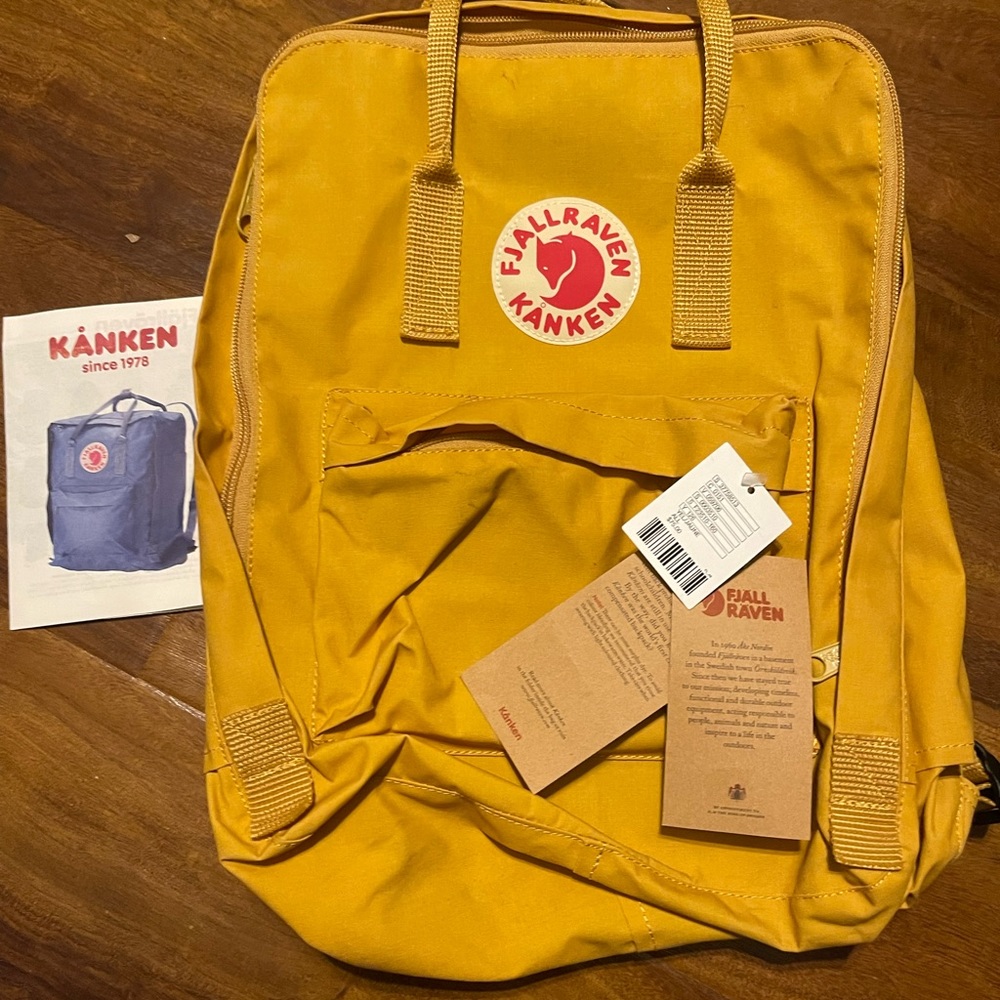 Fjallraven Kanken Backpack yellow with laptop pocket